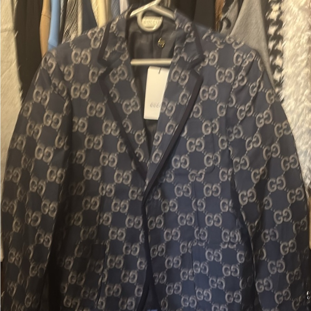 Gucci Navy Monogram Men's Blazer